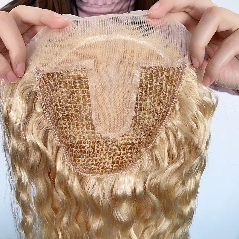 Platinum Blonde 100% Brazilian Human Hair Fishnet base hair Topper –  Sashlabelle Hair Canada