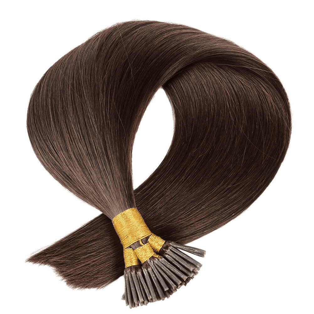 100% Real Human Chocolate Brown I-Tip Fusion Hair Extensions