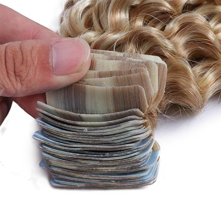 Premium Remy Tape-in 20 Toffee Swirl Highlights 8/24G - Glam Seamless Hair  Extensions