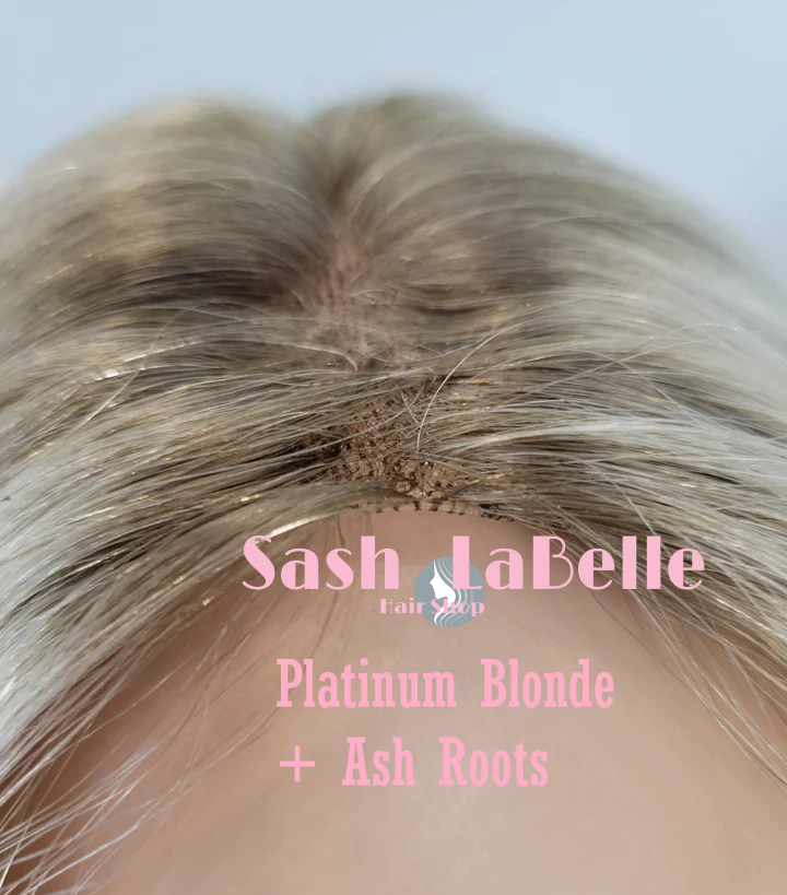 Platinum Blonde 4"x4'' silk+1” Lace - 100% European Silk-Base Hair Topper Canada
