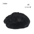 Jet BlackToupee Monofilament Lace Top With Natural Hair Line - Thin Skin Toupee Hair Piece 0.12mm Injected Poly Skin Toupee 100% European Human Hair 8''x10'' - Natural Hairline. 1B# Off Black)