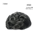 Jet Black 60% grey Toupee Monofilament Lace Top With Natural Hair Line - Thin Skin Toupee Hair Piece 0.12mm Injected Poly Skin Toupee 100% European Human Hair 8''x10'' - Natural Hairline. 1B# Off Black)