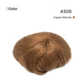Copper Blonde Toupee Monofilament Lace Top With Natural Hair Line - Thin Skin Toupee Hair Piece 0.12mm Injected Poly Skin Toupee 100% European Human Hair 8''x10'' - Natural Hairline. 1B# Off Black)