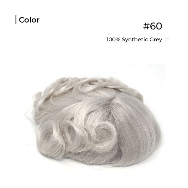 Toupee Monofilament Lace Top With Natural Hair Line - Thin Skin Toupee Hair Piece 0.12mm Injected Poly Skin Toupee 100% European Human Hair 8''x10'' - Natural Hairline. 1B# Off Black)