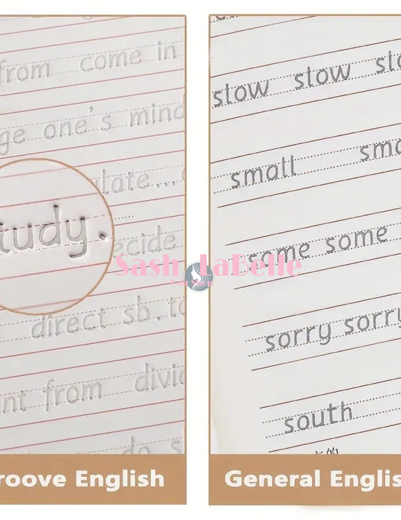 7-12 Year Old Grooved Writing Workbook - One Book REPEATED Use