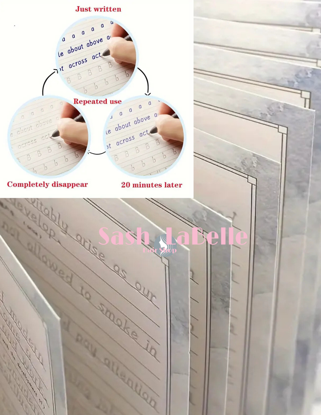 7-12 Year Old Grooved Writing Workbook - One Book REPEATED Use