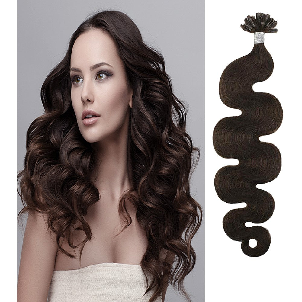 #2- Dark Brown Fusion Hair Extensions 100% Remy Human Hair fusion Extensions - Utips/Flat tips Hair Canadare Bonded