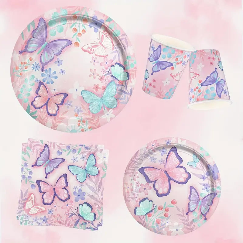 Girls party Table set Butterfly Plates collection