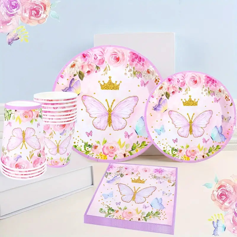 Girls party Table set Butterfly Plates collection