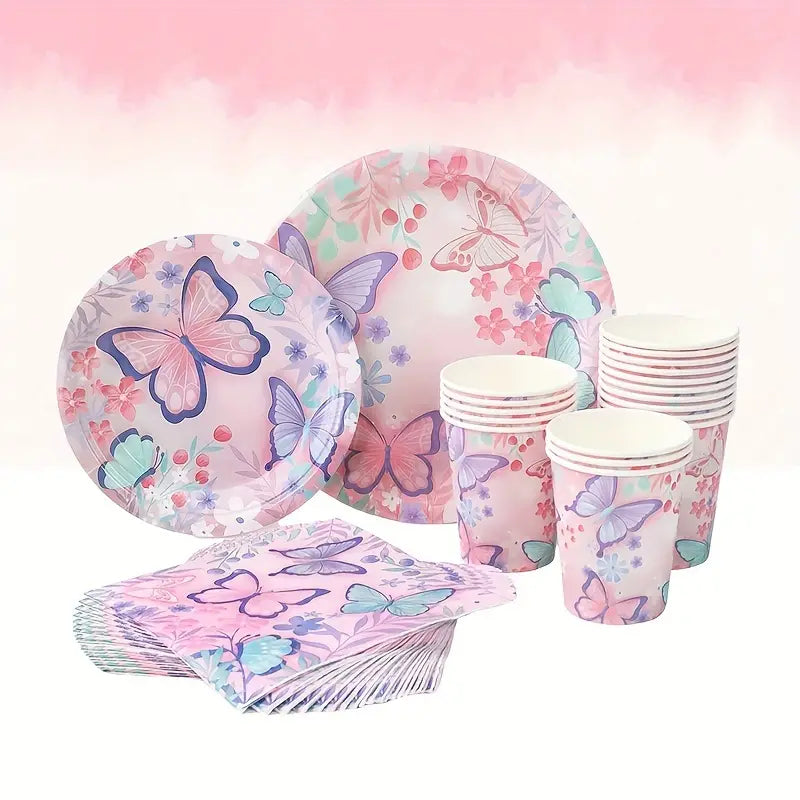 Girls party Table set Butterfly Plates collection