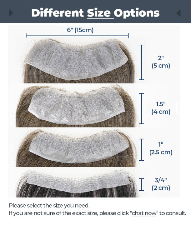 Poly Skin Hair Patchers Toupee Human Hairpiece for Natural hairline - black color