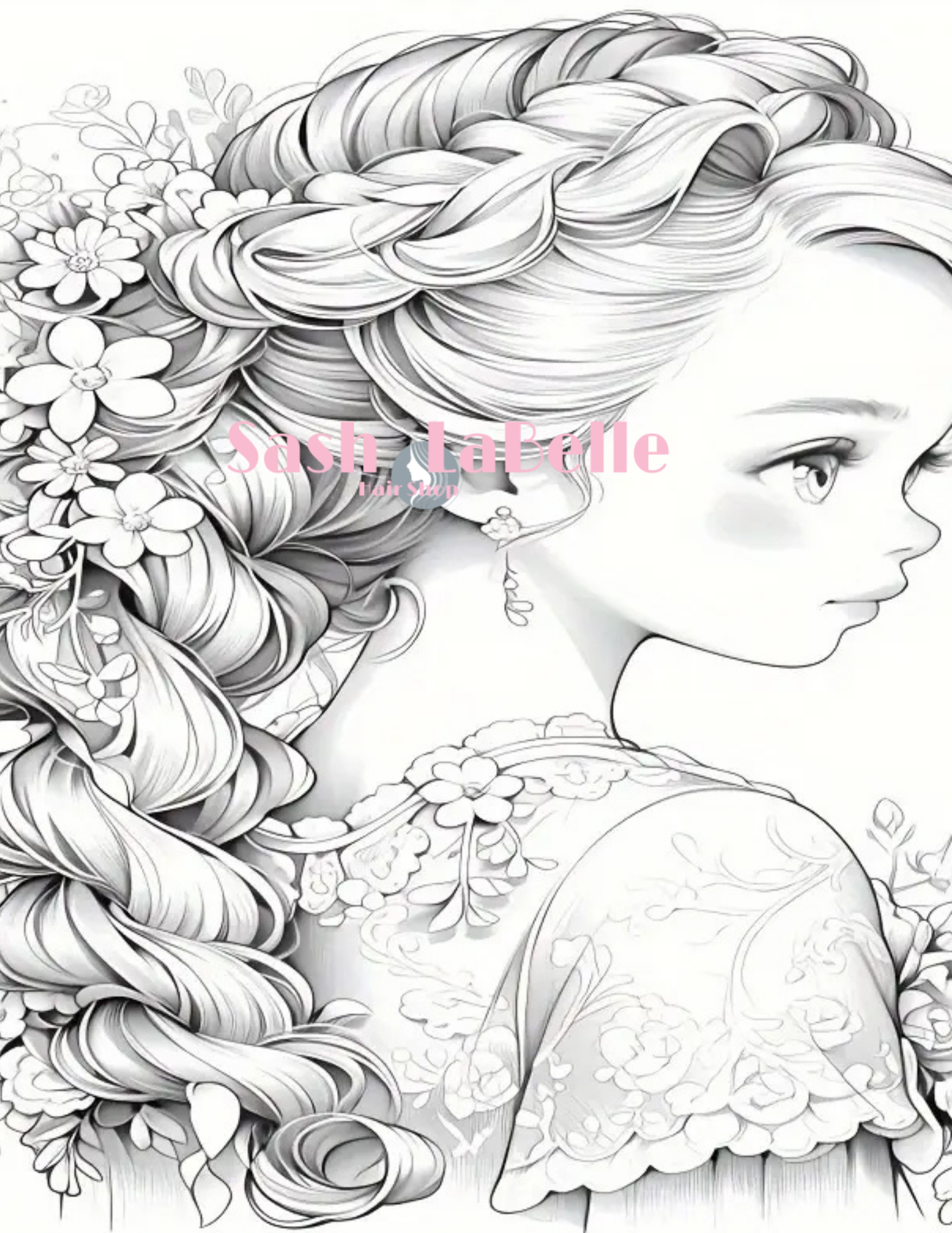 Hairstyles Coloring Book + free Multi-Colored Pencil Crayons