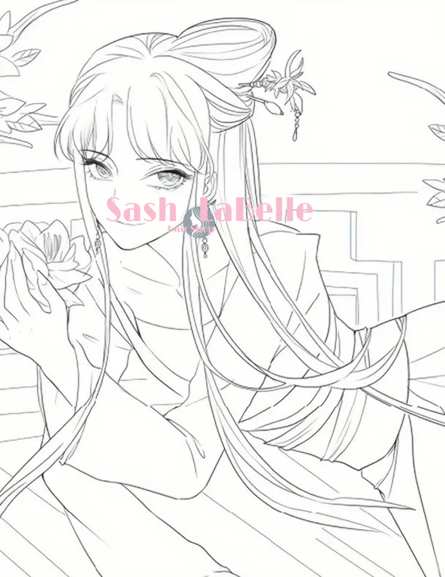 Hairstyles Coloring Book + free Multi-Colored Pencil Crayons