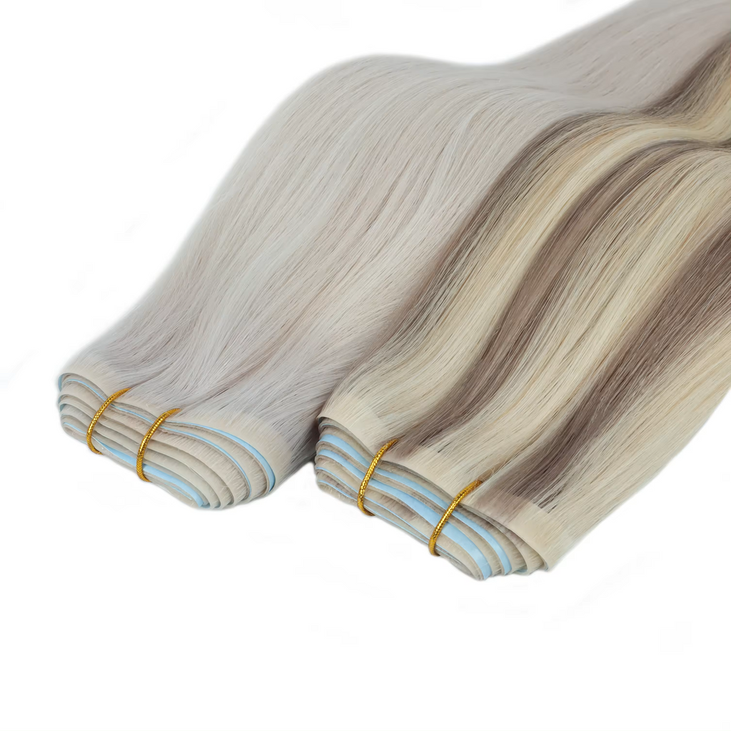 Invisible Injection tape -in Extension - Bleach-White blonde hair extensions
