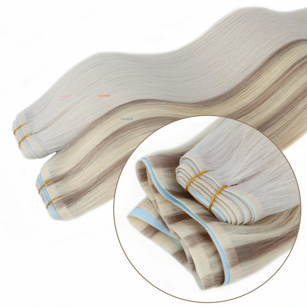 Invisible Injection tape -in Extension - Bleach-White blonde hair extensions