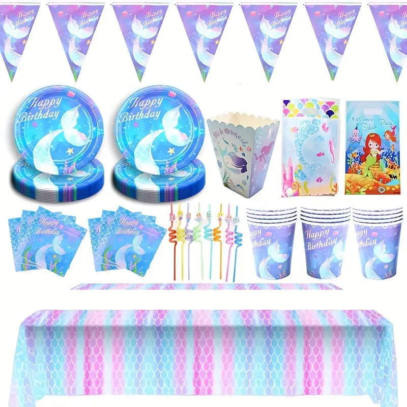 Girls party Table set Mermaid Tablewares collection