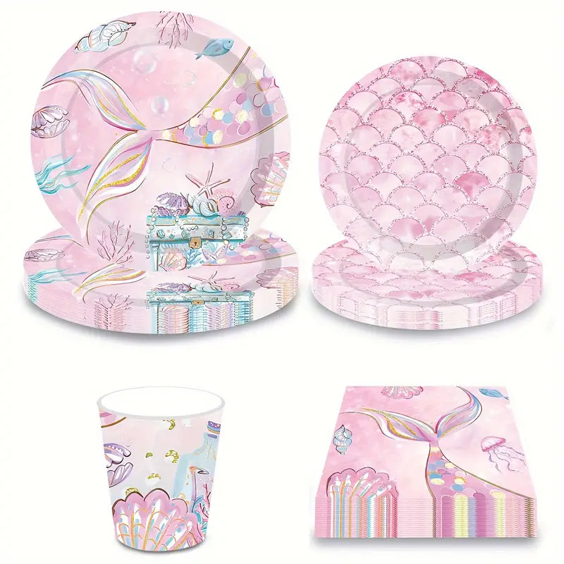 Girls party Table set Mermaid Tablewares collection