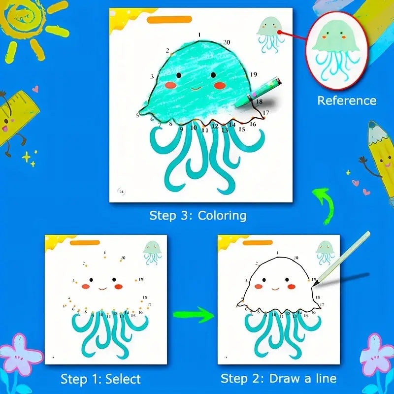 3-6 Year Old Numbers + Drawing Workbook + free Colored Pencil Crayons