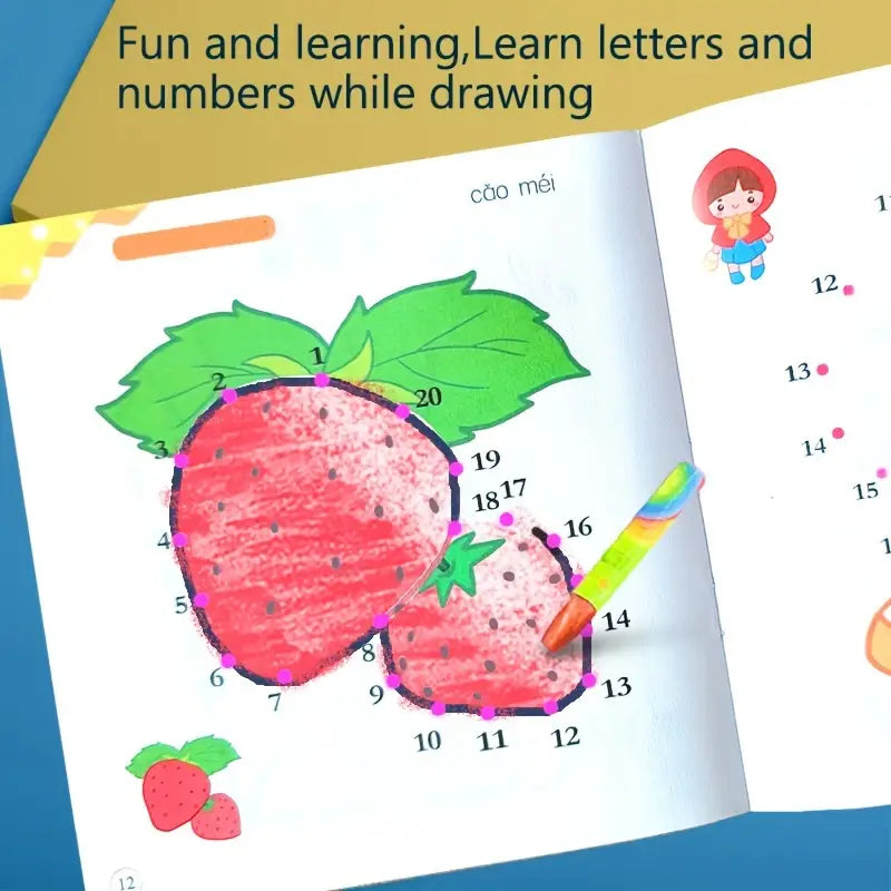 3-6 Year Old Numbers + Drawing Workbook + free Colored Pencil Crayons