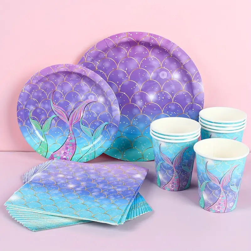Girls party Table set Mermaid Tablewares collection