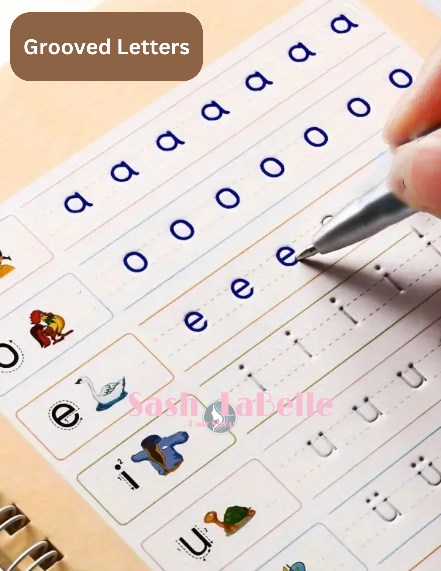 3-6 Year Old Grooved Writing Workbook - One Book REPEATED Use