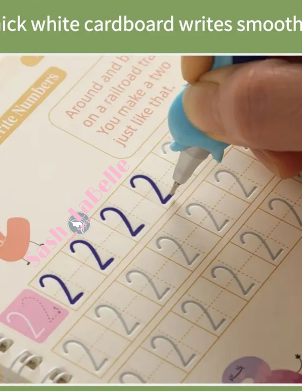 3-6 Year Old Grooved Writing Workbook - One Book REPEATED Use
