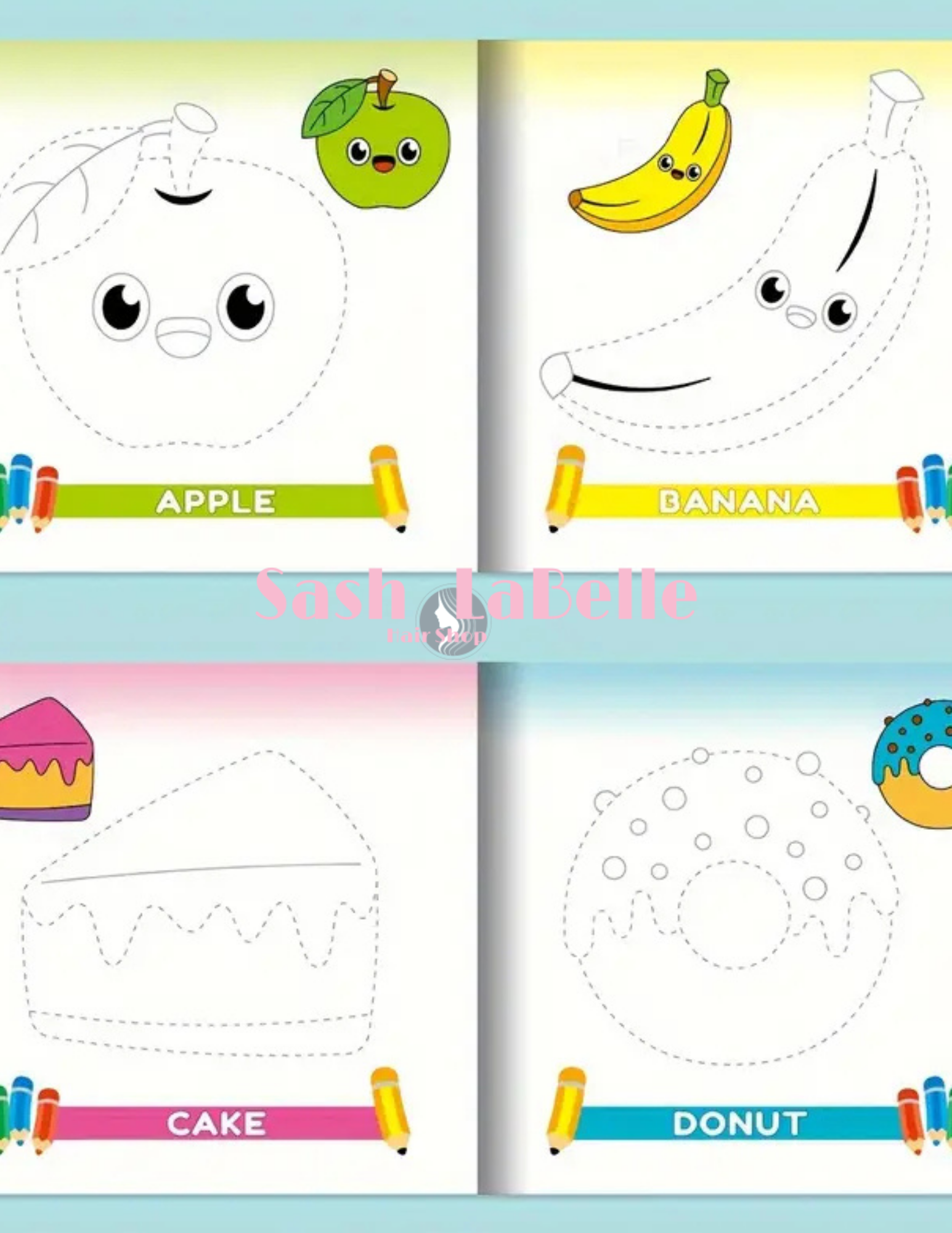 3-6 Year Old Drawing Workbook + free Colored Pencil Crayons