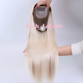 Rooted Bleach Blonde 4"x4'' silk+1” Lace - 100% European Silk-Base Hair Topper Canada