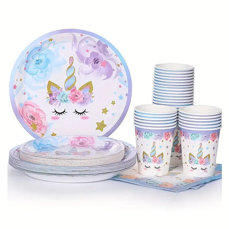 Girls party Table set Unicorn Plates collection