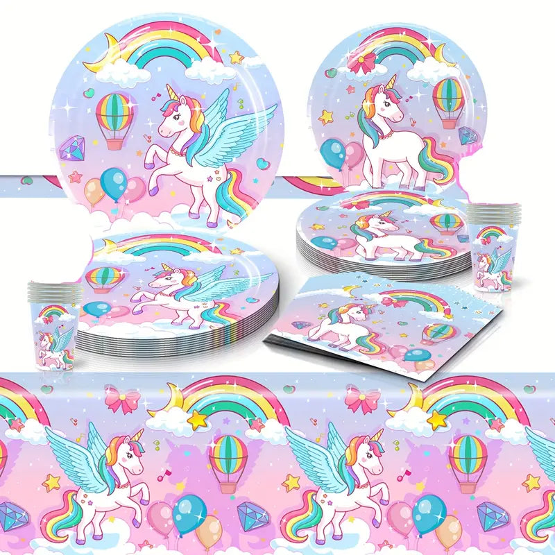 Girls party Table set Unicorn Plates collection