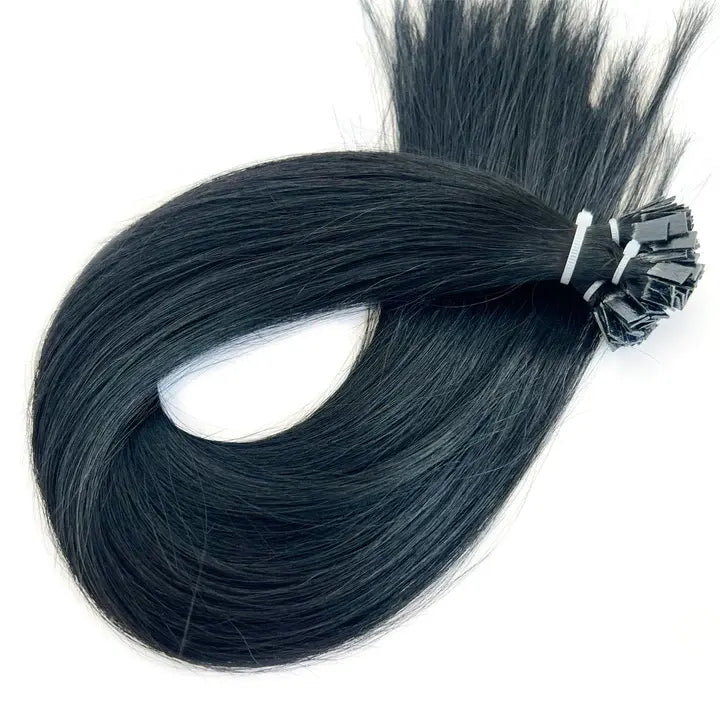 Jet Black Fusion Hair Extensions 100% Remy Human Hair fusion Extensions - Utips/Flat tips Hair Canadare Bonded