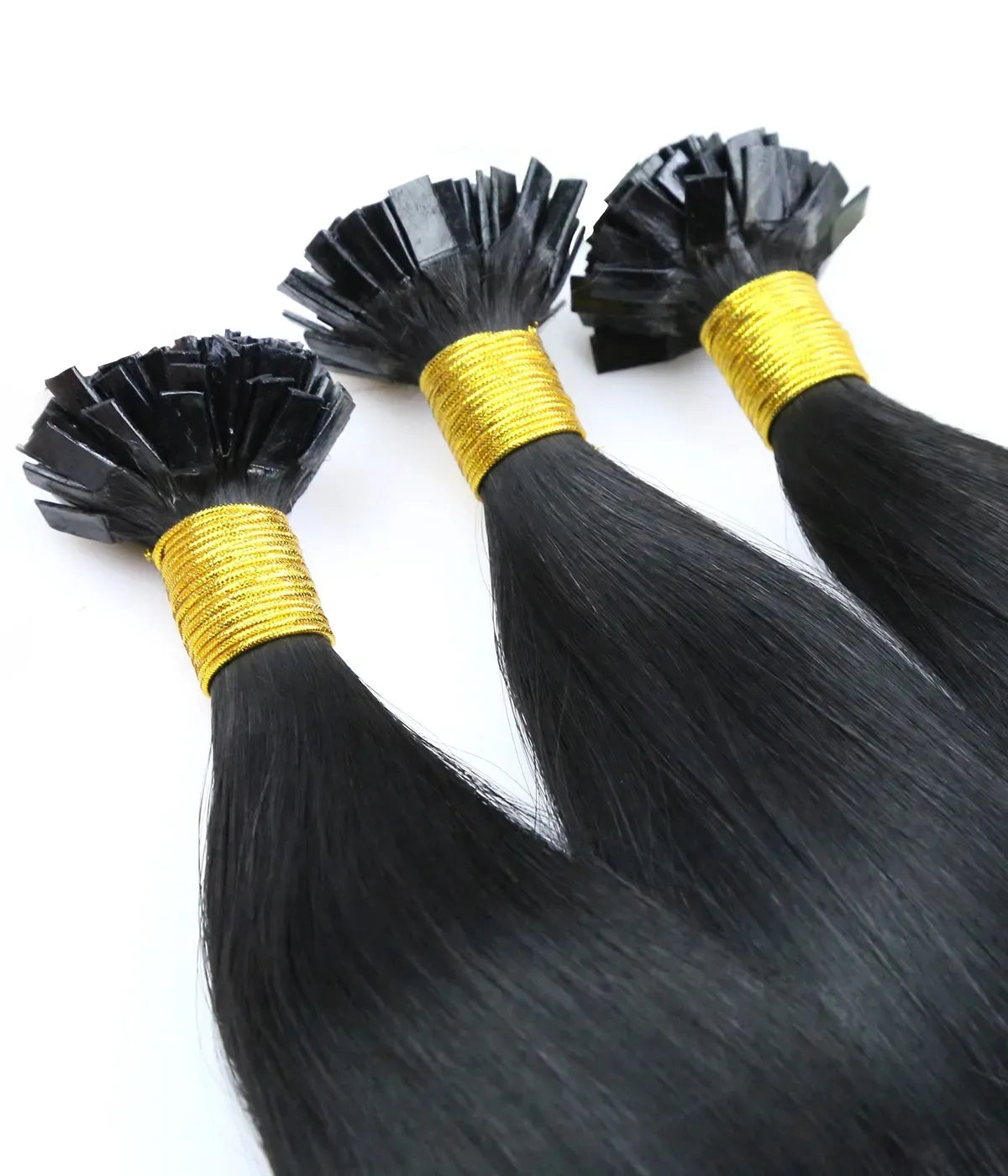 Jet Black Fusion Hair Extensions 100% Remy Human Hair fusion Extensions - Utips/Flat tips Hair Canadare Bonded