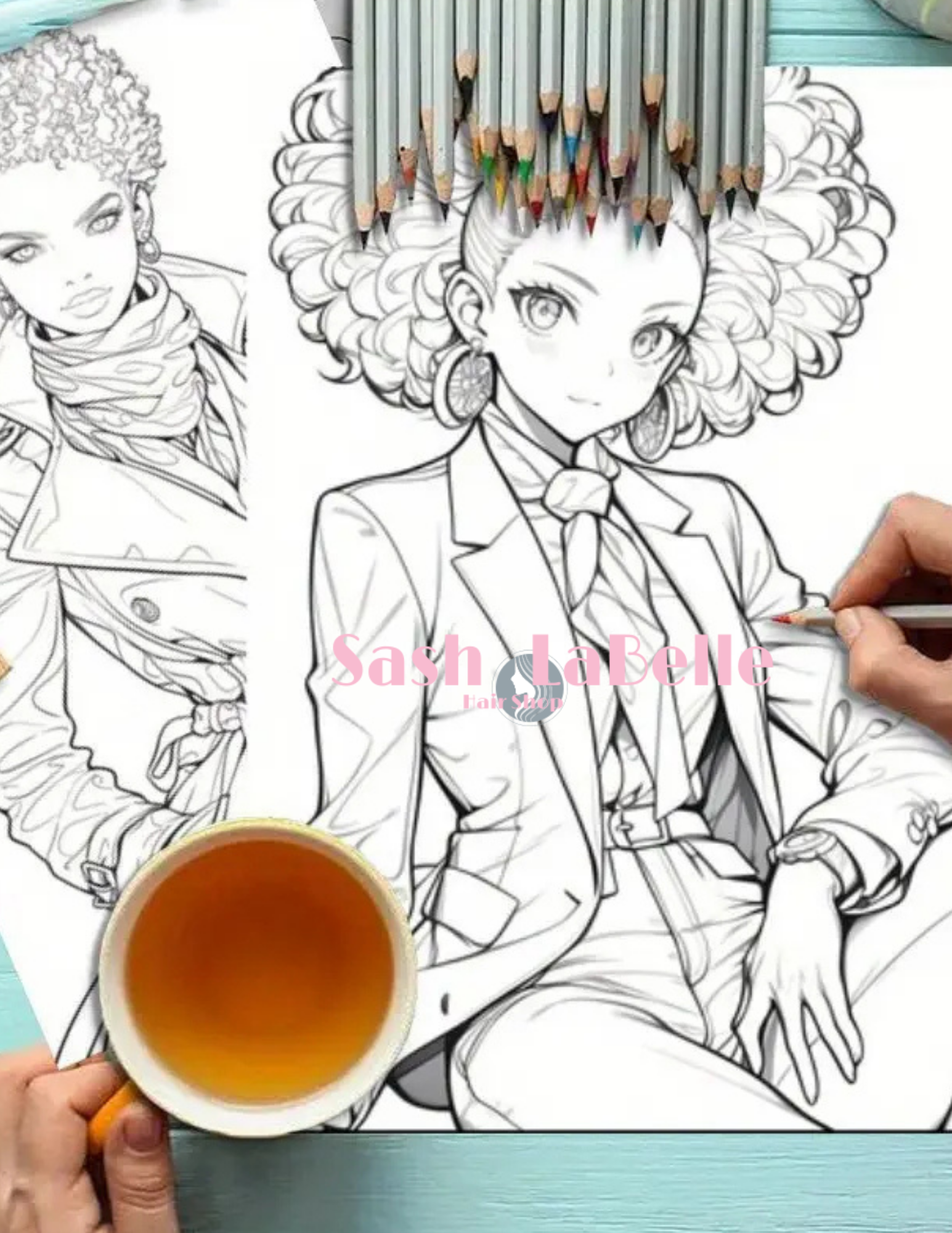 Ethnic Coloring Books -(African American Kids Coloring Books) + free Multi-Colored Pencil Crayons