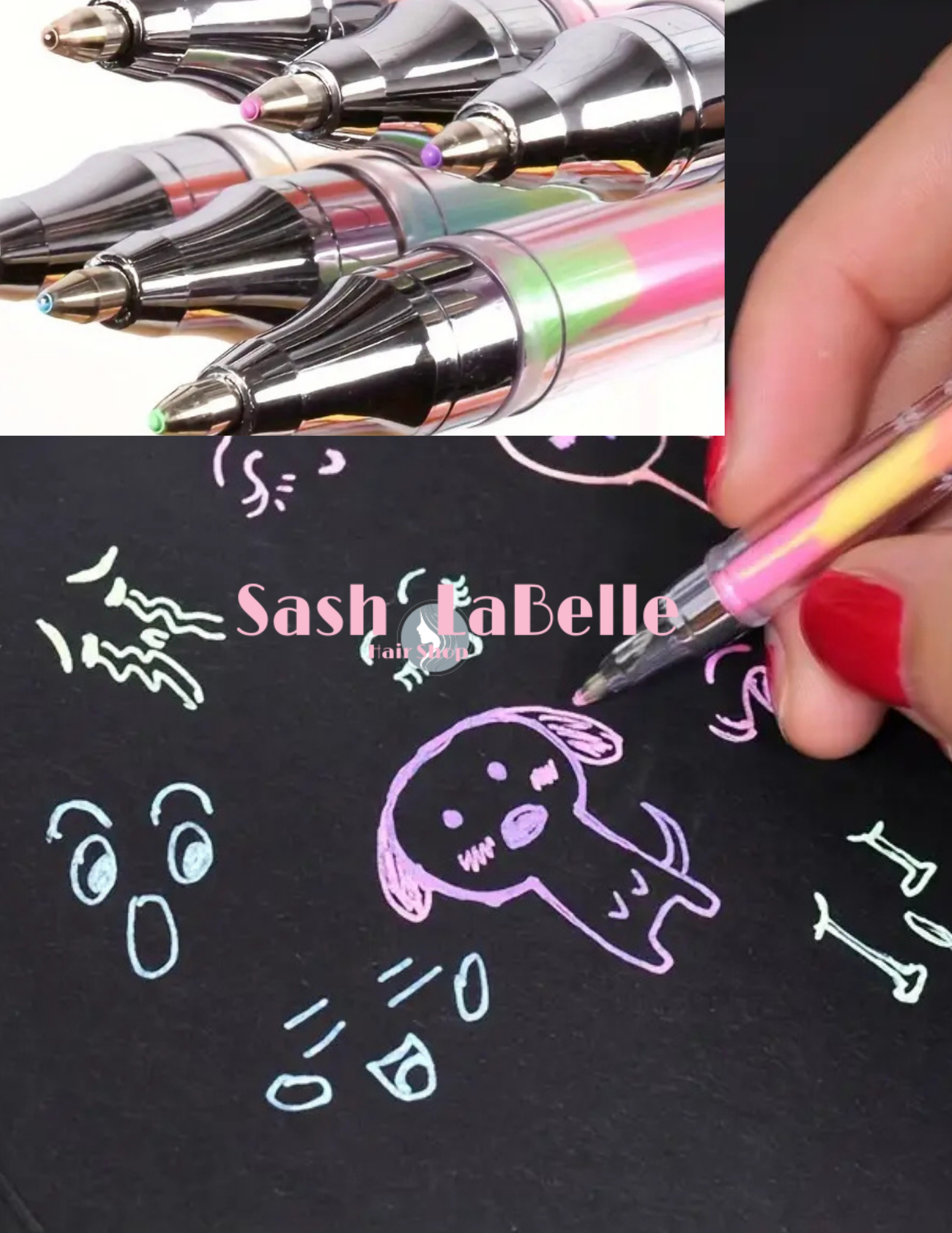 Black sketchbook +Stencils + free Colored Pencil Crayons