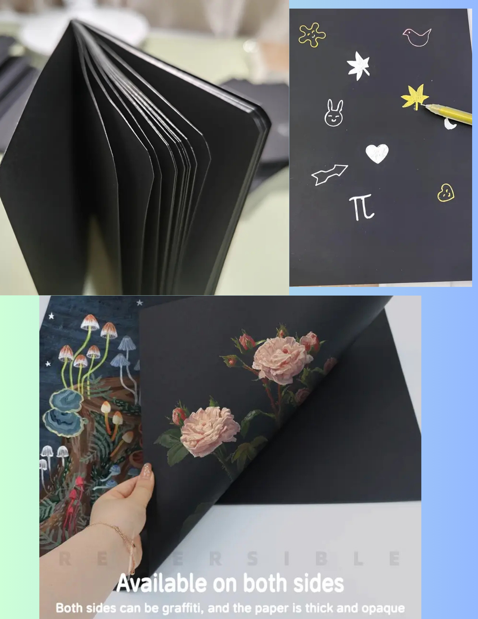 Black sketchbook +Stencils + free Colored Pencil Crayons