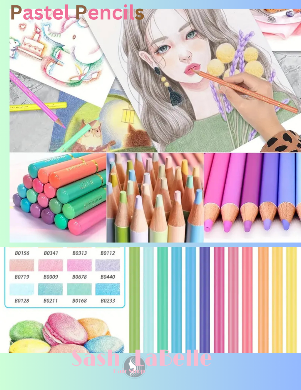 Black sketchbook +Stencils + free Colored Pencil Crayons