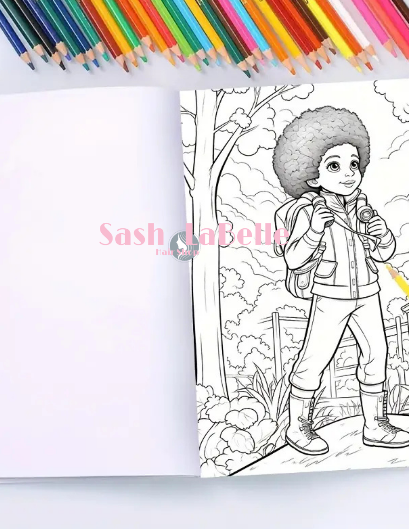 Ethnic Coloring Books -(African American Kids Coloring Books) + free Multi-Colored Pencil Crayons