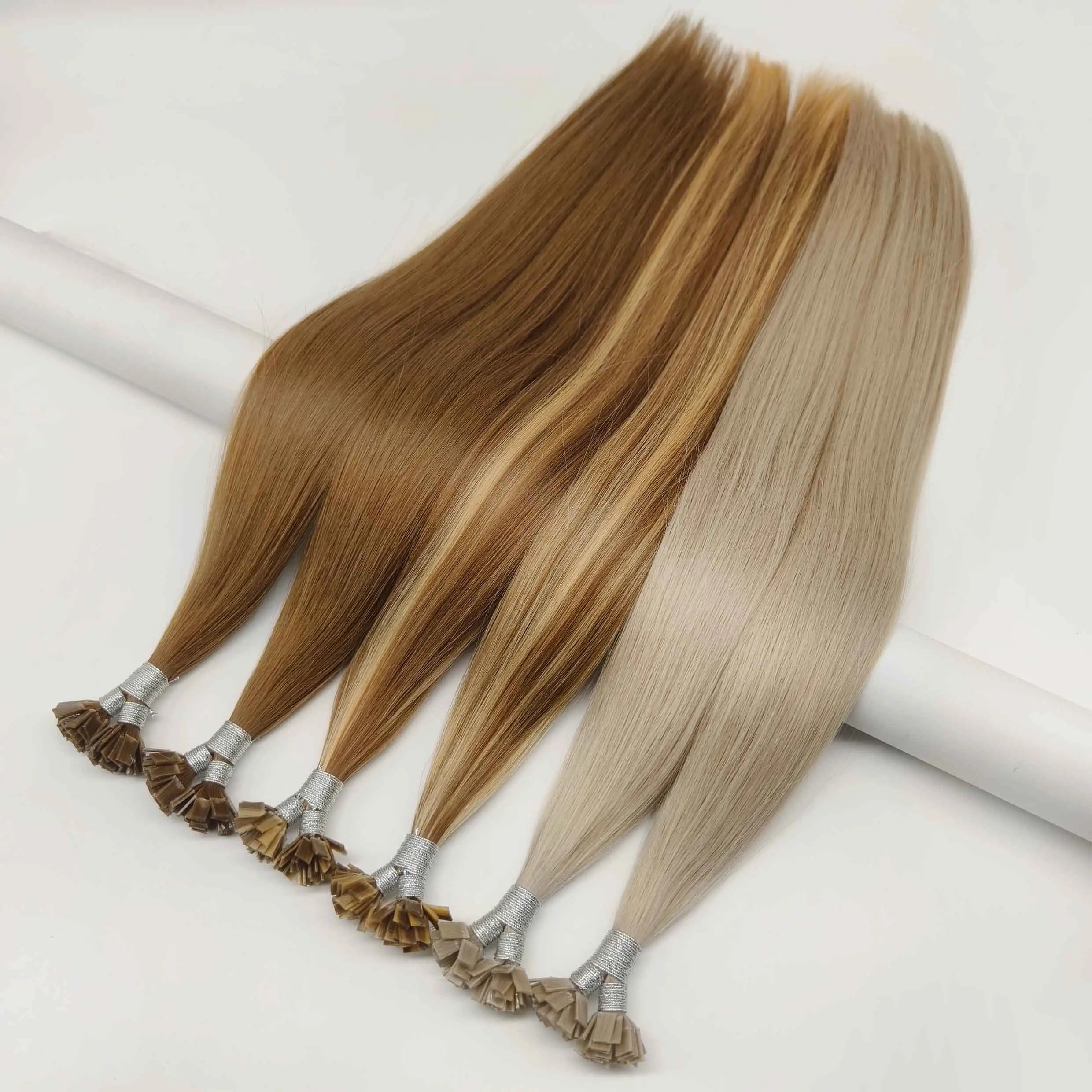 #613 -  Platinum Blonde Fusion Hair Extensions 100% Remy Human Hair fusion Extensions - Utips/Flat tips Hair Canada