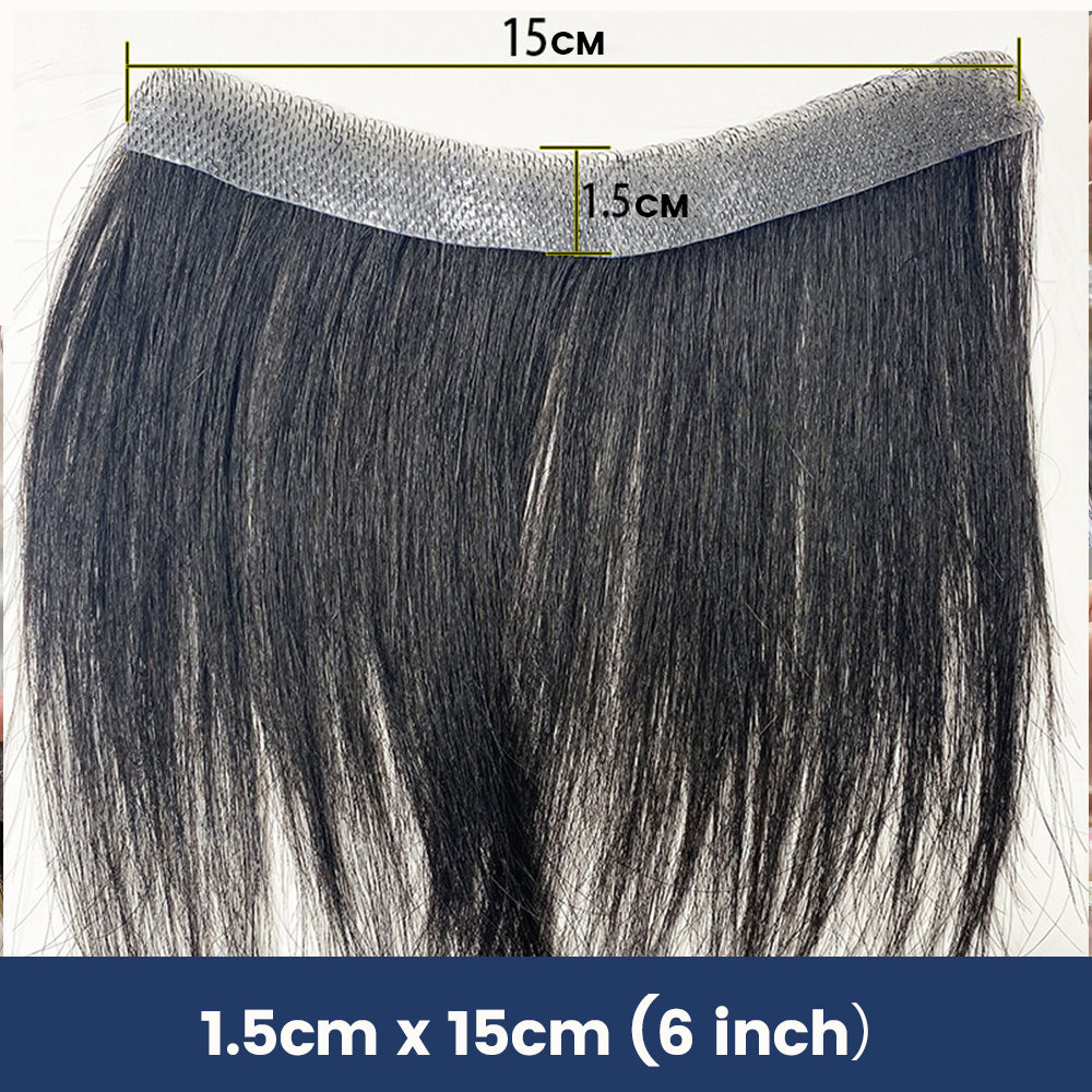 Poly Skin Hair Patchers Toupee Human Hairpiece for Natural hairline - black color