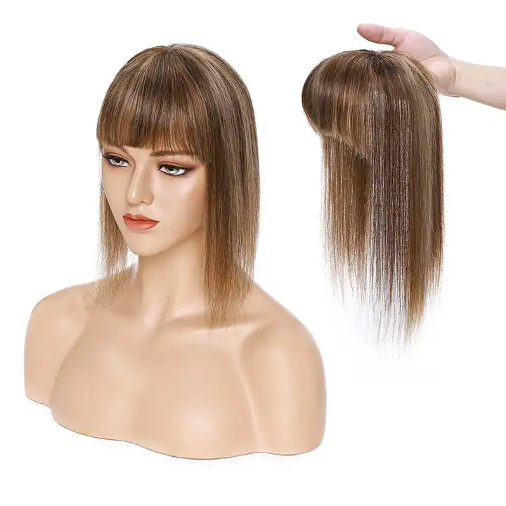 Silk-Base Topper 100% Remy Human Hair Lace base topper with bangs