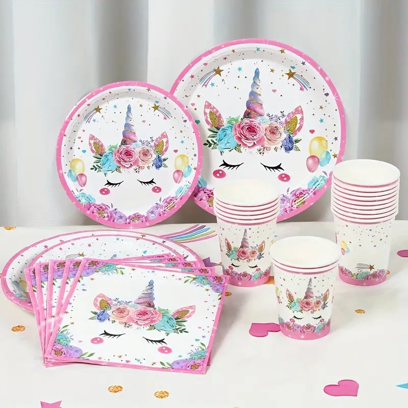 Girls party Table set Unicorn Plates collection
