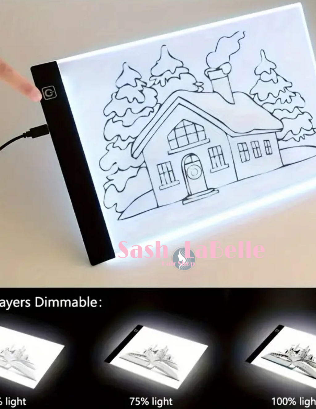 LED Trace and Draw Board + free Multi-Colored Pencil Crayons