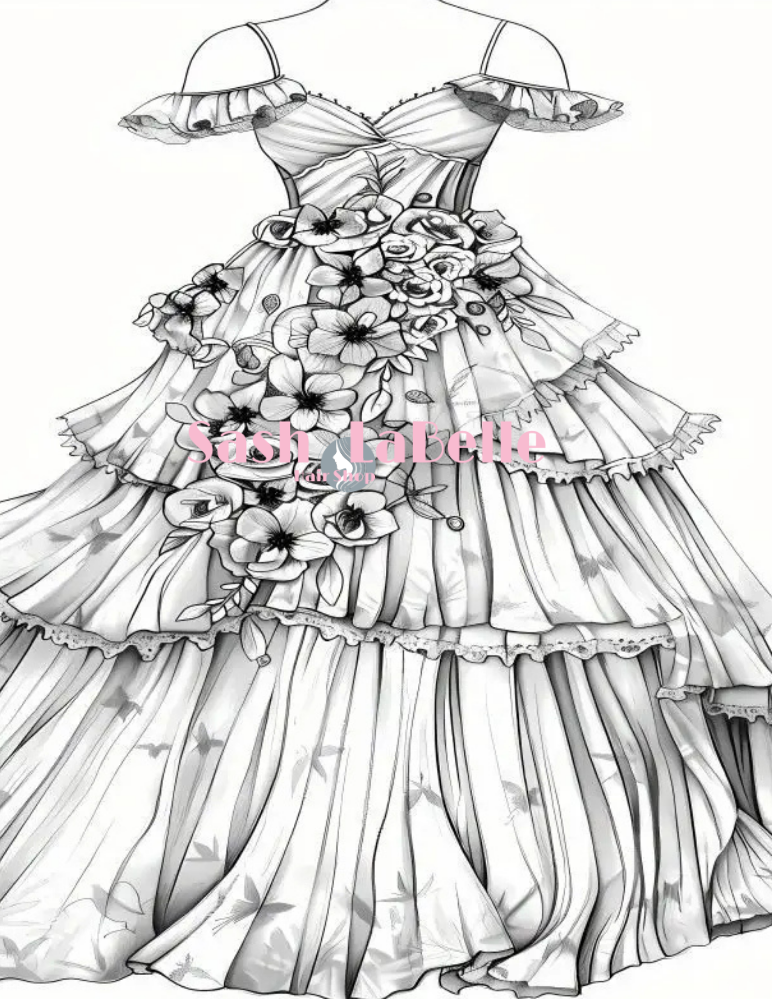 Dress Fashion Styles coloring Books + free Multi-Colored Pencil Crayons