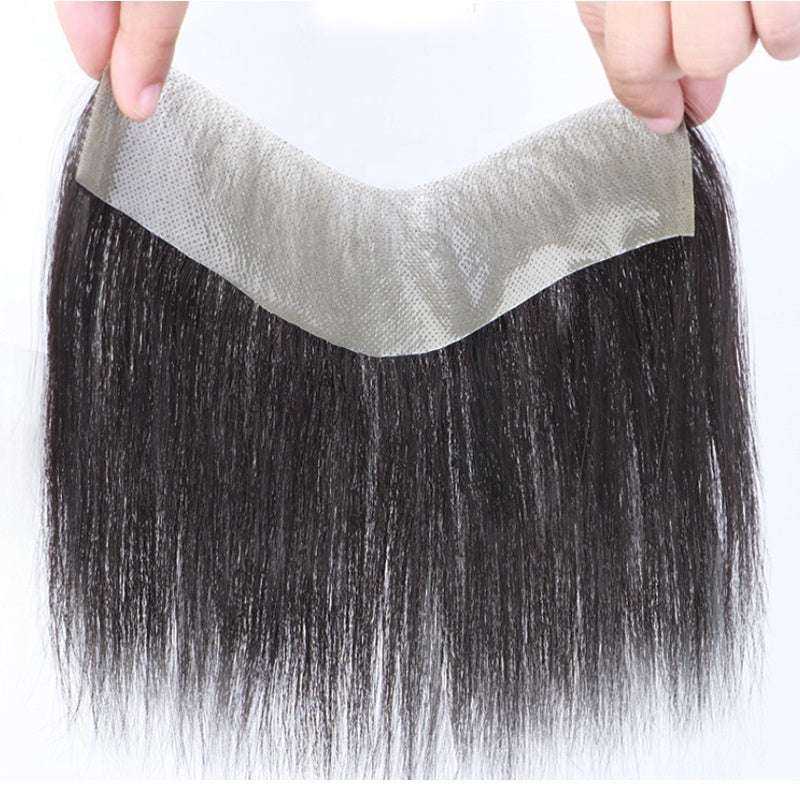 Poly Skin Hair Patchers Toupee Human Hairpiece for Natural hairline - black color