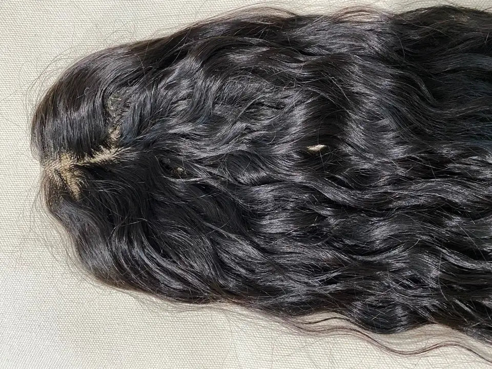 Black Hair 100% Brazilian Human Hair Fishnet base hair Topper