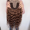 Chocolate Brown 100% Brazilian Human Hair Fishnet base hair Topper