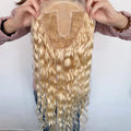 Platinum Blonde 100% Brazilian Human Hair Fishnet base hair Topper