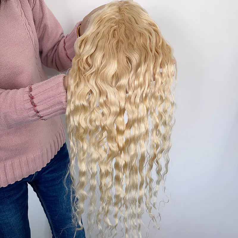 Platinum Blonde 100% Brazilian Human Hair Fishnet base hair Topper