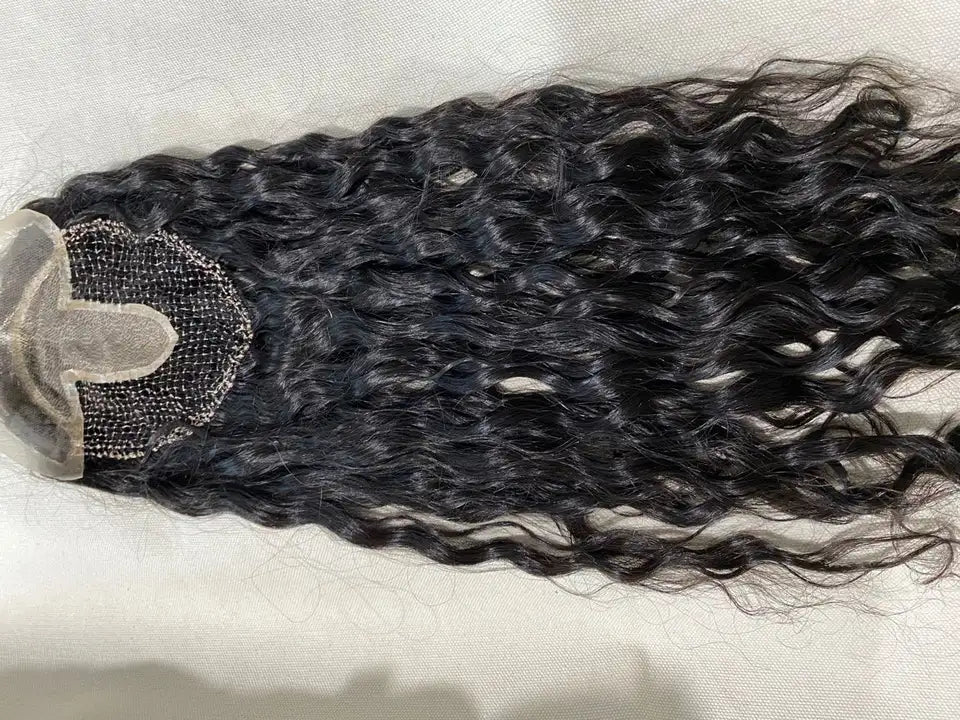 Black Hair 100% Brazilian Human Hair Fishnet base hair Topper