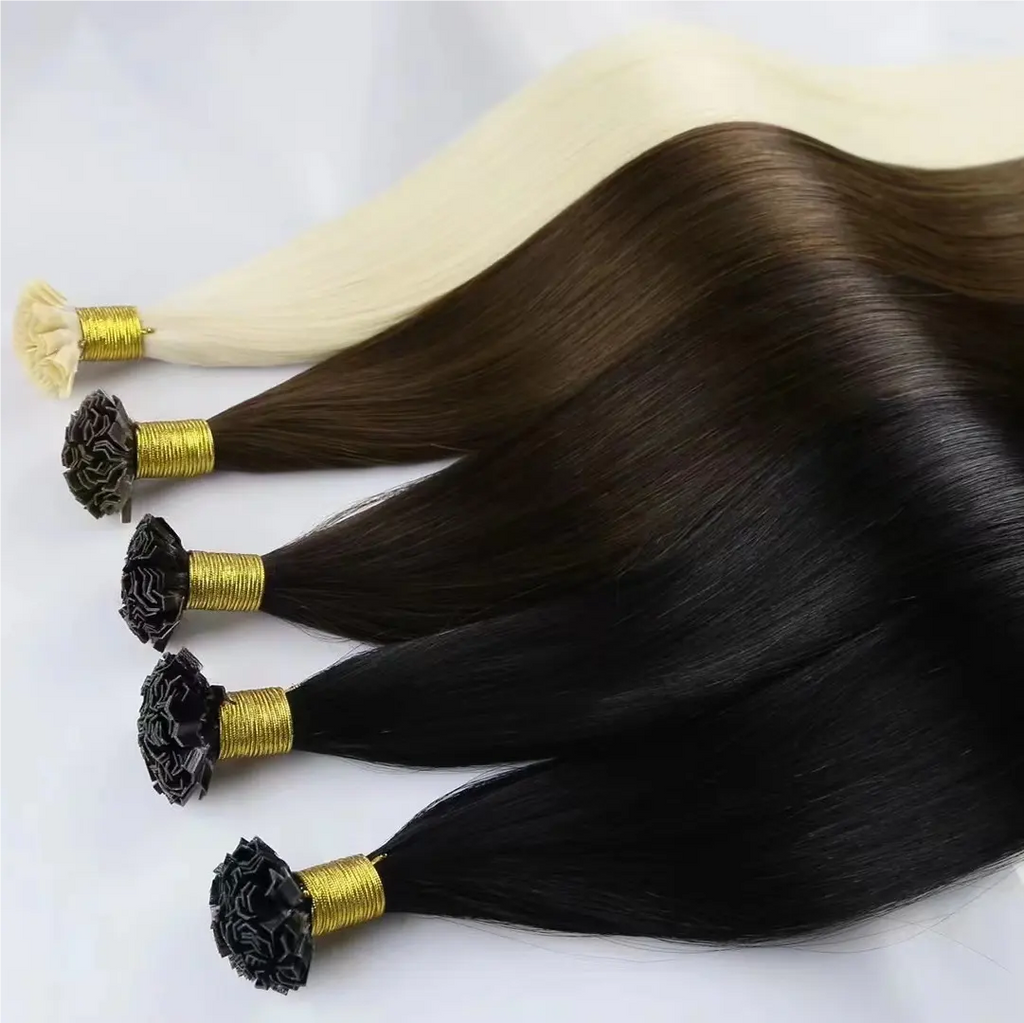 Jet Black Fusion Hair Extensions 100% Remy Human Hair fusion Extensions - Utips/Flat tips Hair Canadare Bonded